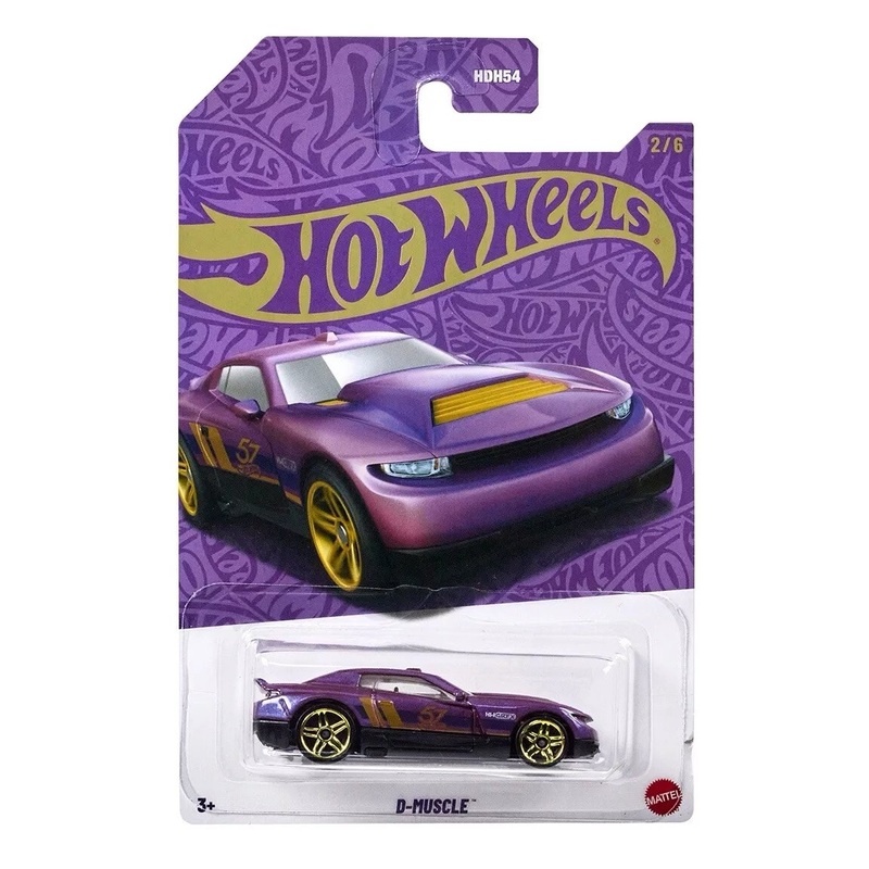 D-Muscle 2/6 Hot Wheels Pearl and Chrome Vehicle 2025 Mix 1 - 1:64 Scale Die-Cast Collectible Toy Car