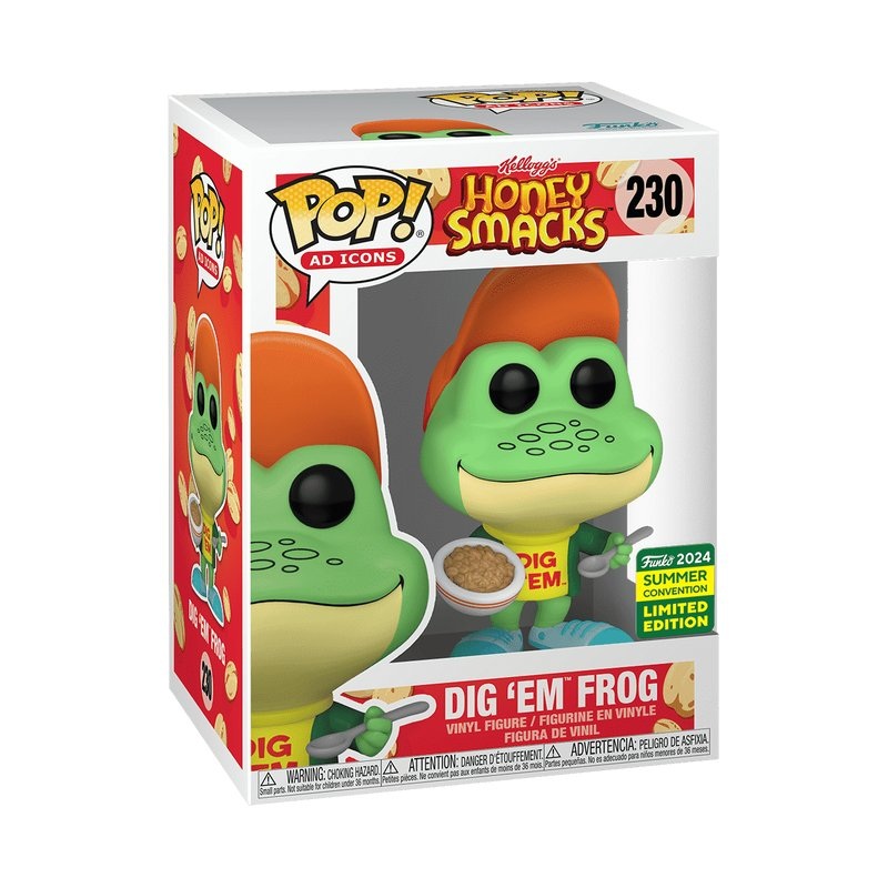 Dig Em Frog Funko Pop! Ad Icon Kellogg's Honey Smack - 2024 Summer Convention Limited Edition - Approx. 4.1" Exclusive Collectible Vinyl Figure #230 Bundled with Display Box Protector Case