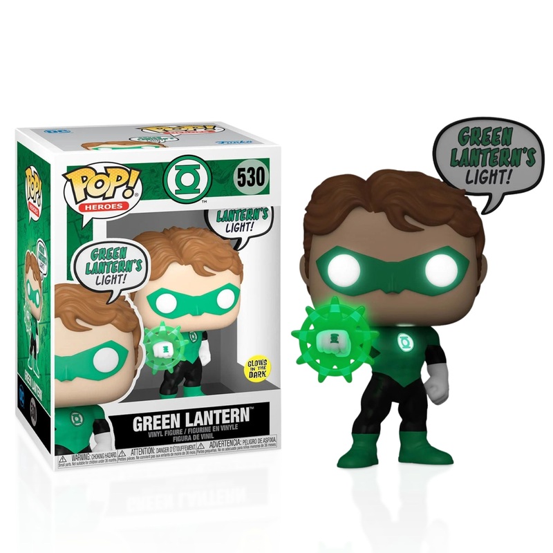 Green Lantern Funko Pop! Heroes DC Comics - Approx. 4 3/4" Glows In The Dark Collectible Vinyl Figure #530 Bundled with Display Box Protector Case