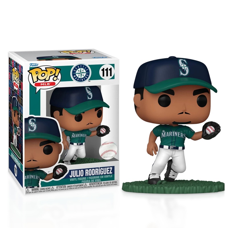 Julio Rodriguez Funko Pop! Baseball MLB Seattle Marines - Approx. 4" Collectible Vinyl Figure #111 Bundled with Display Box Protector Case