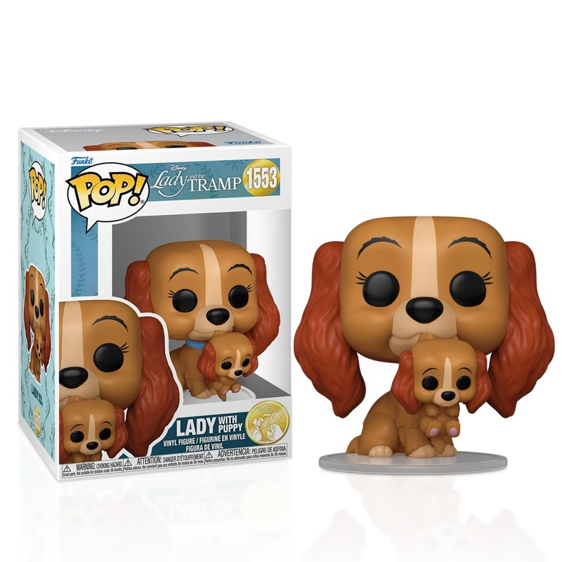 Lady with Puppy Funko Pop! Disney Lady and the Tramp 70th Anniversary - Approx. 3 1/2" Collectible Vinyl Figure #1553 Bundled with Display Box Protector Case