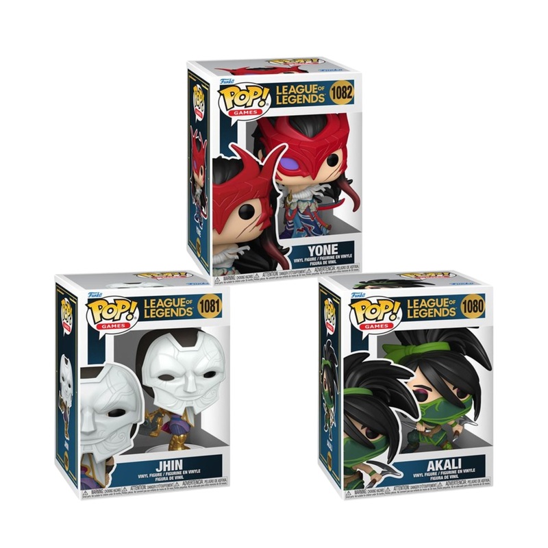 League of Legends Wave 3 Funko Pop! Games - Pack of 3 ( Akali #1080, Jhin #1081, and Yone #1082) Collectible Vinyl Figures