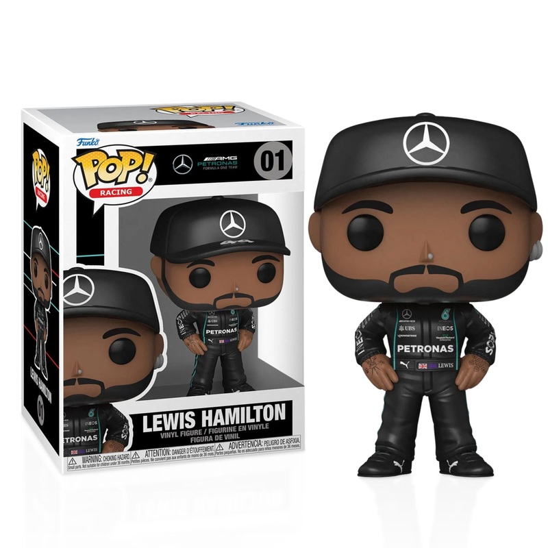 Lewis Hamilton Funko Pop! Racing Mercedes-AMG Petronas Formula One Team - Approx. 3 3/4" Collectible Vinyl Figure #01 Bundled with Display Box Protector Case