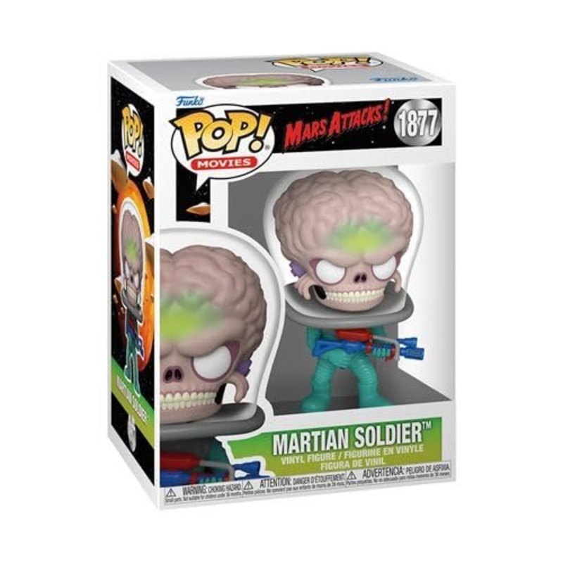 Martian Soldier Funko Pop! Movies Mars Attacks - Approx. 4" Collectible Vinyl Figure #1877 Bundled with Display Box Protector Case