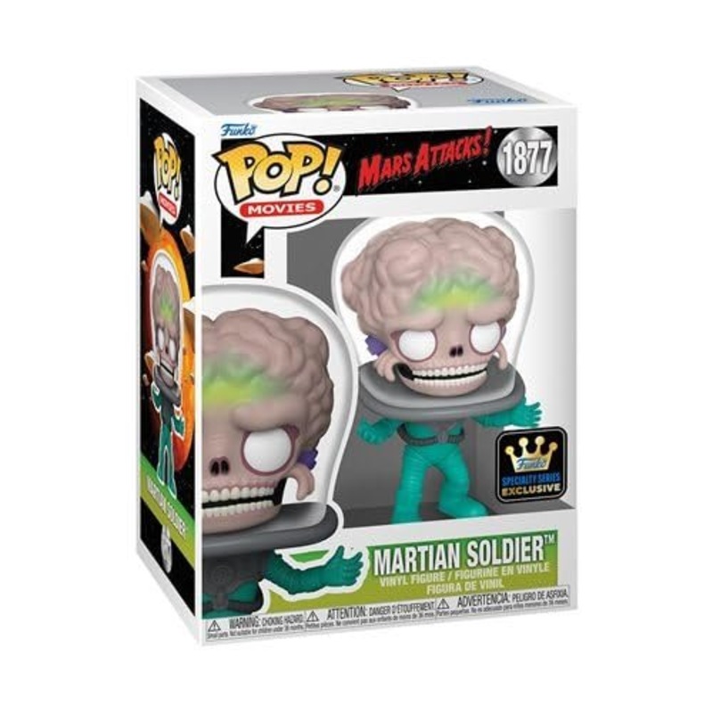 Martian Soldier Funko Pop! Movies Mars Attacks - Approx. 4" Specialty Series Exclusive Collectible Vinyl Figure #1877 Bundled with Display Box Protector Case