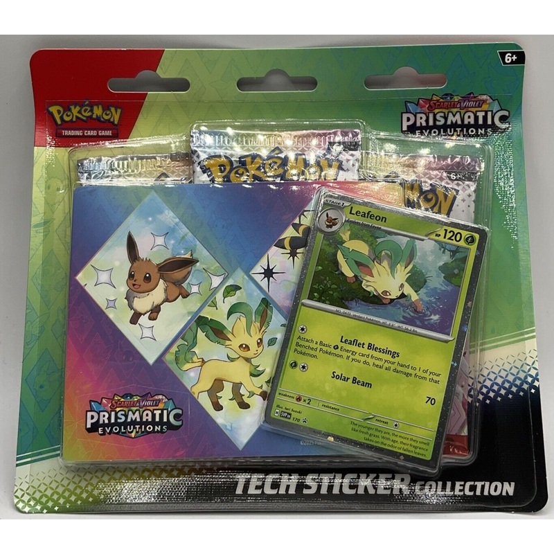 Pokemon Scarlet & Violet Prismatic Evolutions Tech Sticker Collection - Leafeon