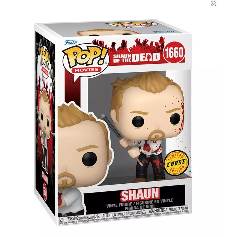 Shaun Funko Pop! Movies Shaun of the Dead - Approx. 4" Chase Limited Edition Collectible Vinyl Figure #1660 Bundled with Display Box Protector Case