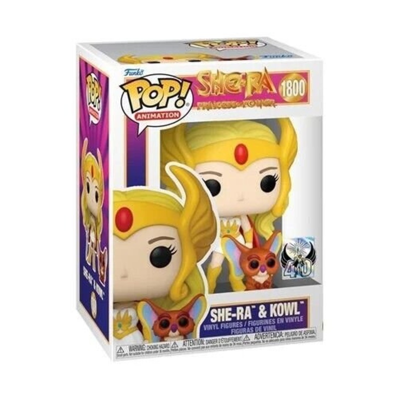 She-Ra and Kowl Funko Pop! She-Ra: Princess of Power 40th Anniversary - Approx. 4 1/4" Collectible Vinyl Figure #1800 Bundled with Display Box Protector Case