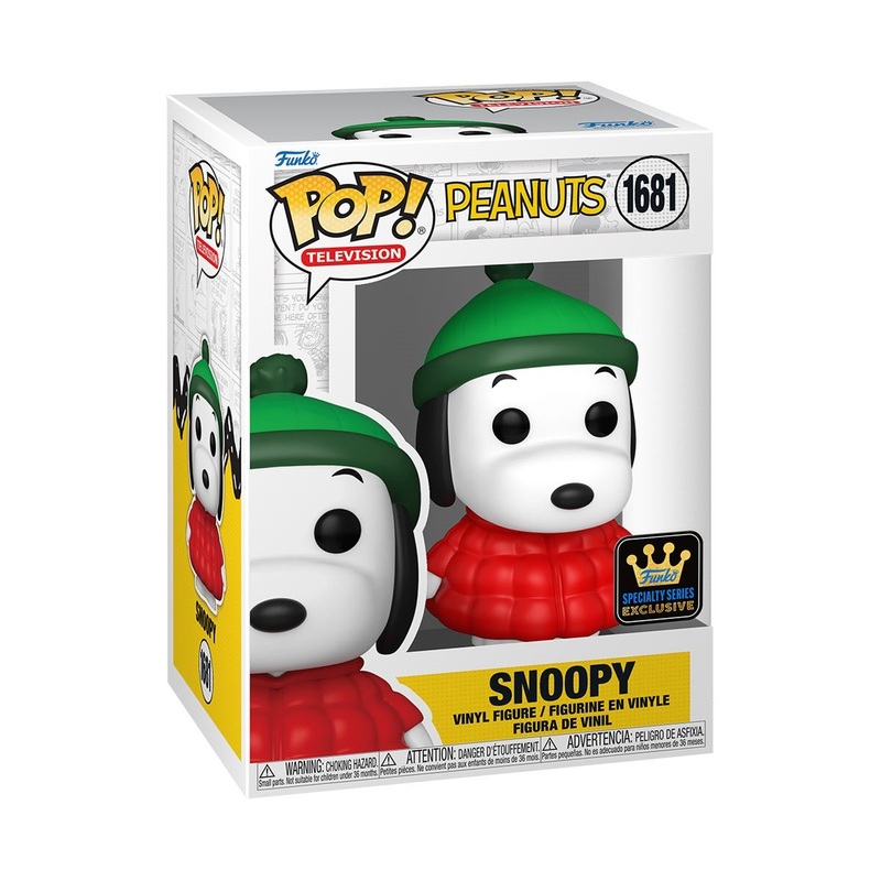 Snoopy in Red Puffer Coat Funko Pop! Television Peanuts - Approx. 3 3/4" Specialty Series Exclusive Collectible Vinyl Figure #1681 with Display Box Protector Case
