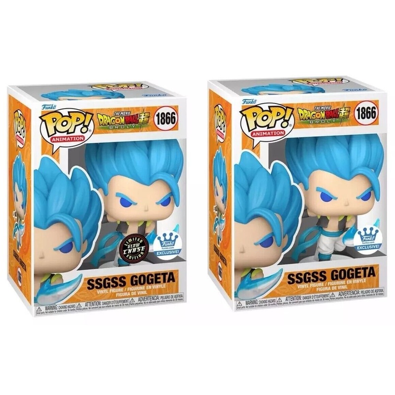 SSGSS Gogeta #1866 Funko Pop! Animation Dragon Ball Super: Broly - Set of 2 (Chase and Common) Exclusive Collectible Vinyl Figures