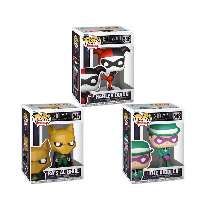 Batman: The Animated Series Funko Pop! Heroes Wave 5 - Set of 3 (Harley Quinn #546, Ra's al Ghul #547, and The Riddler #548) Collectible Vinyl Figures - Estimated Arrival: May 2025 (PRE-SALE)