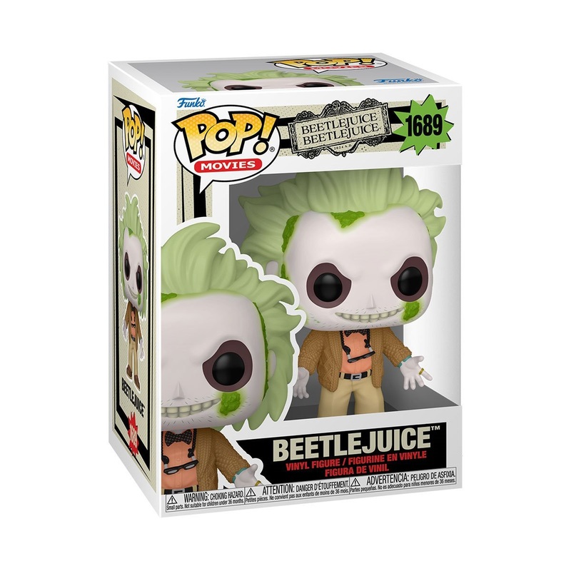 Beetlejuice Funko Pop! Movies Beetlejuice 2 Beetlejuice - Approx. 4 1/2" Collectible Vinyl Figure #1689 Bundled with Display Box Protector Case