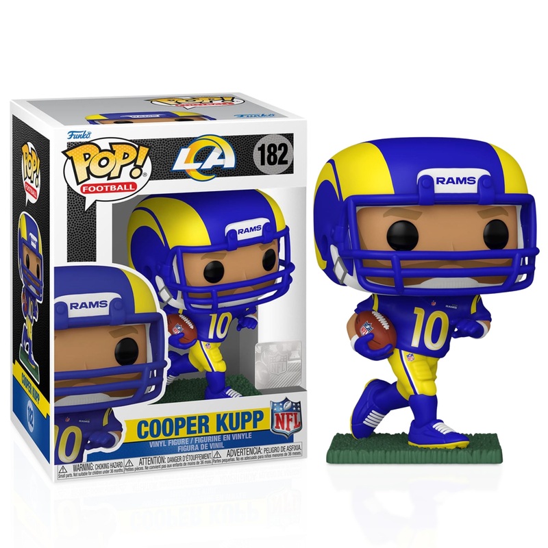 Cooper Kupp Funko Pop! Football NFL Los Angeles Rams - Approx. 4" Collectible Vinyl Figure #182 Bundled with Display Box Protector Case