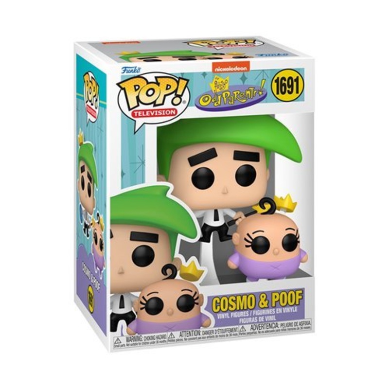 Cosmo and Poof #1691 Funko Pop! Television The Fairly Odd Parents - Approx. 5" (Cosmo) and   2 1/2" (Poof) Collectible Vinyl Figure