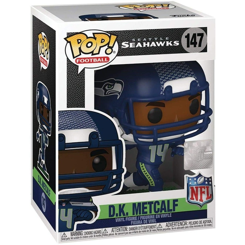 D.K Metcalf Funko Pop! Football NFL Seattle Seahawks - Approx. 3 3/4" Collectible Vinyl Figure #147 Bundled with Display Box Protector Case