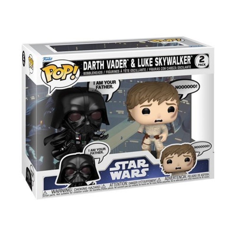 Darth Vader and Luke Skywalker Funko Pop! Star Wars 2-Pack Approx. 5" (Darth) and  4 1/2" (Luke) Collectible Bobblehead Figures - Estimated Arrival: May 2025 (PRE-SALE)
