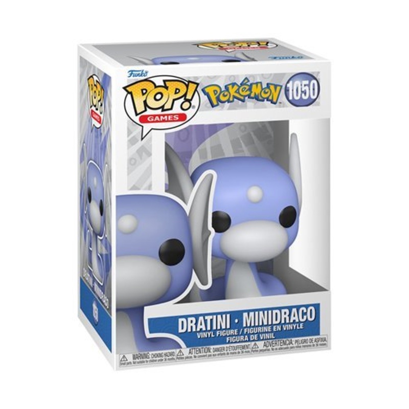 Dratini Minidraco Funko Pop! Games Pokemon - Approx. 3 1/2" Collectible Vinyl Figure #1050 Bundled with Display Box Protector Case