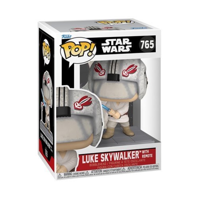 Luke Skywalker with Remote Funko Pop! Star Wars - Approx. 3 3/4" Collectible Bobblehead Figure #765 Bundled with Display Box Protector Case
