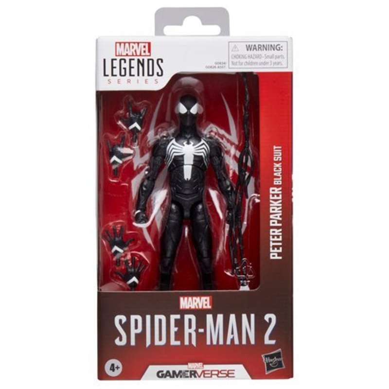 Marvel Legends Series Marvel Spider-Man 2 Gamerverse Peter Parker Black Suit 6-Inch Collectible Action Figure by Hasbro