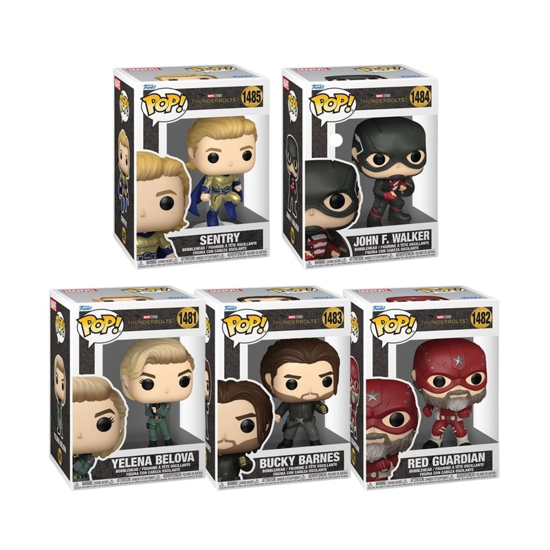 Marvel Studios Thunderbolts Funko Pop! - Set of 5 (Yelena Belova #1481, Red Guardian #1482, Bucky Barnes #1483, John Walker #1484, and Sentry #1485) Collectible Vinyl Figures