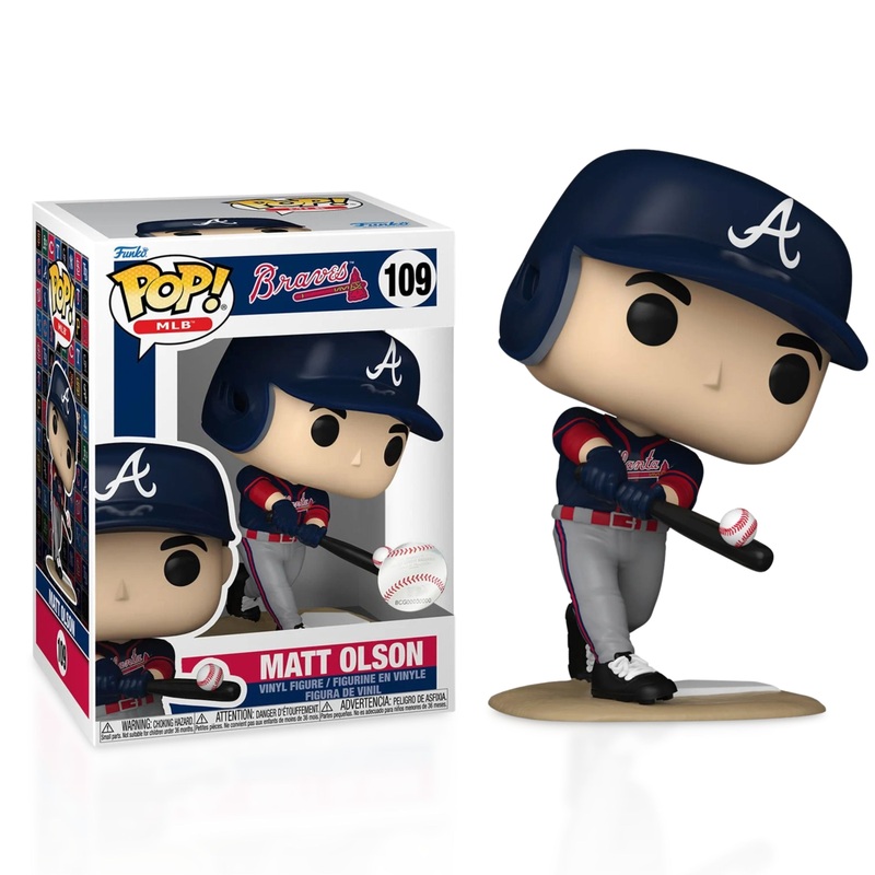 Matt Olson Funko Pop! MLB Braves - Approx. 4" Collectible Vinyl Figure #109 Bundled with Display Box Protector Case