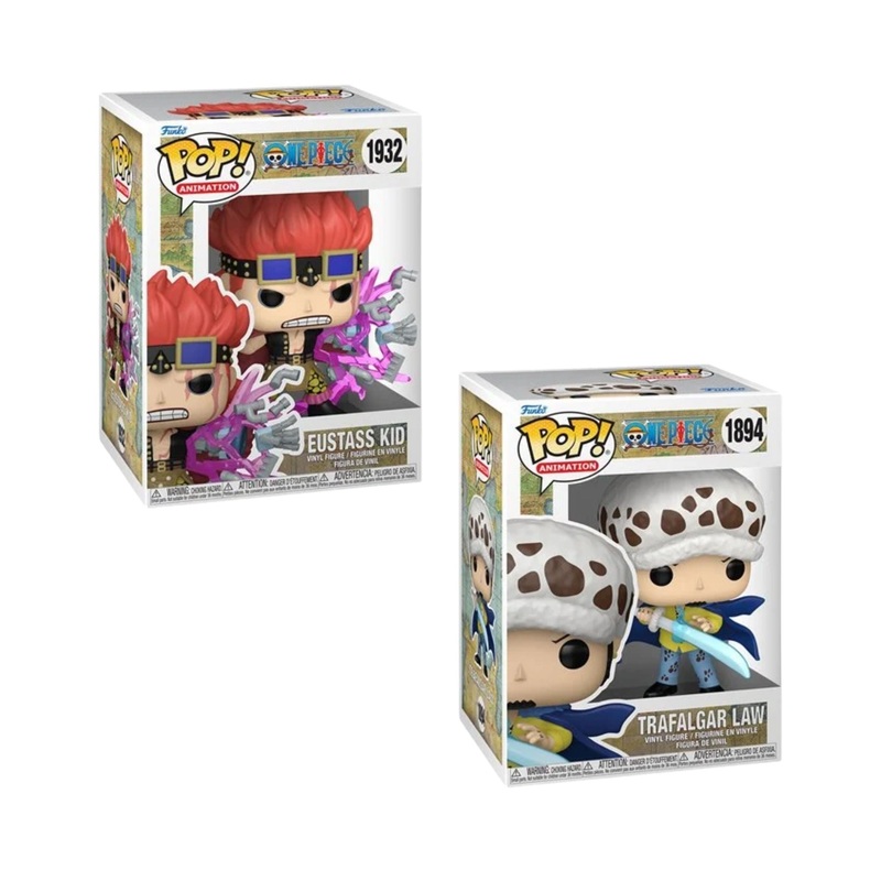 One Piece Funko Pop! Animation Wave 10 - Set of 2 (Trafalgar Law (Anesthesia) #1894 and Eustass Kid #1932) Collectible Vinyl Figures