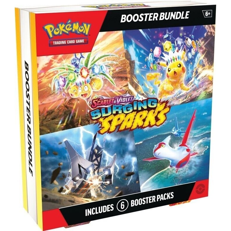 Pokemon Surging Sparks SV08 Booster Bundle TCG 6 packs New Sealed