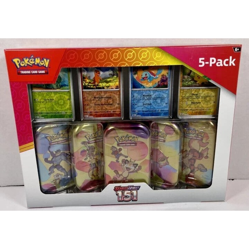 Pokemon TCG Scarlet & Violet 151 5 Pack Mini Tins - 10 Booster Packs inside