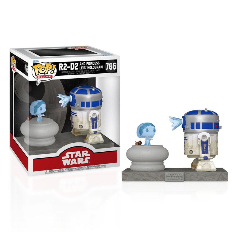R2-D2 and Princess Leia Hologram #766 Funko Pop! Deluxe Star Wars - Collectible Bobbleheads Figure