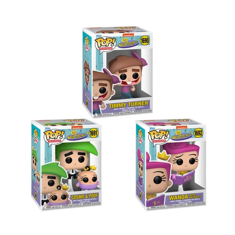 The Fairly Odd Parents Funko Pop! Television - Set of 3 (Timmy Turner #1690, Wanda #1692, and Cosmo & Poof  #1691) Collectible Vinyl Figures