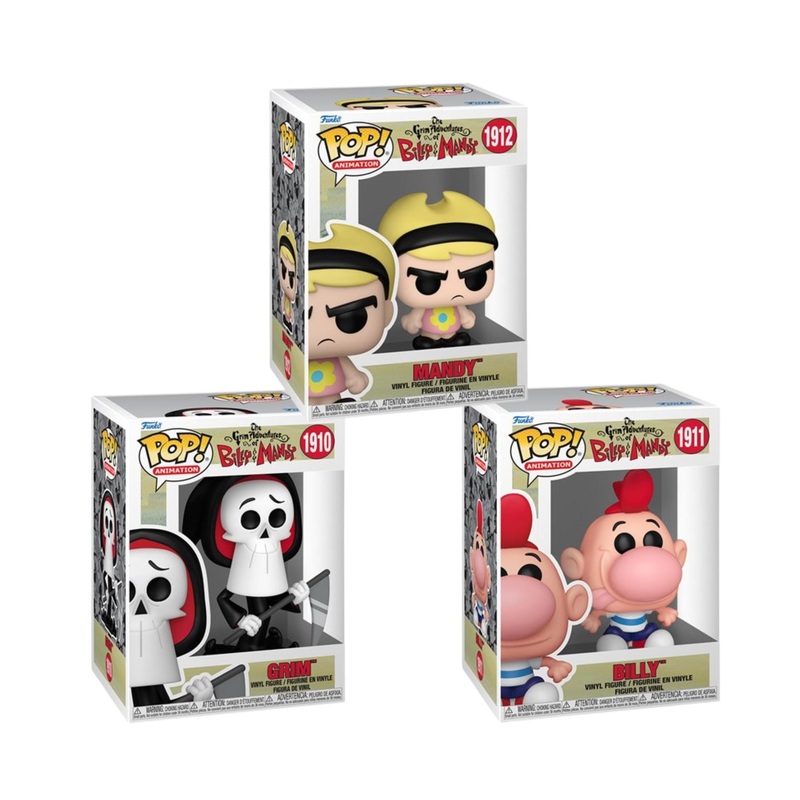 The Grim Adventures of Billy and Mandy Funko Pop! Animations - Set of 3 (Mandy #1912, Grim #1910, and Billy #1911) Collectible Vinyl Figures