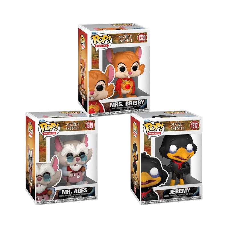The Secret of NIMH Funko Pop! Movies - Set of 3 (Jeremy #1317, Mr. Ages #1319, and Mrs. Brisby #1320) Collectible Vinyl Figures
