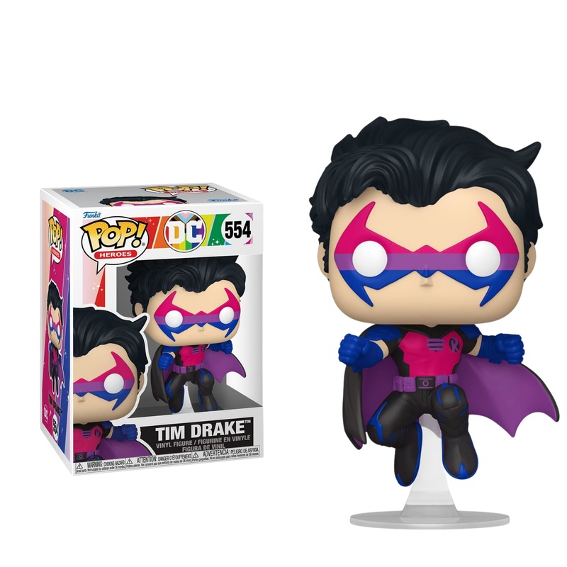 Tim Drake Funko Pop! DC Comics Pride 2025 - Approx. 4 3/4" Collectible Vinyl Figure #554 Bundled with Display Box Protector Case