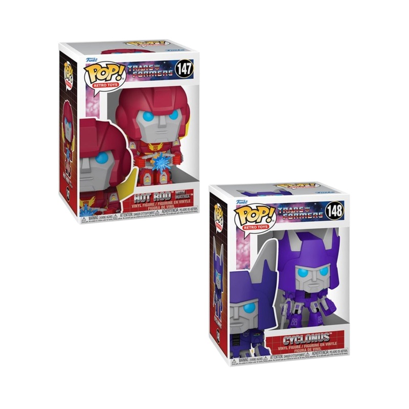 Transformers Funko Pop! Retro Toys Wave 4 - Set of 2 (Hot Rod with Matrix #147 and Cyclonus #148) Collectible Vinyl Figures