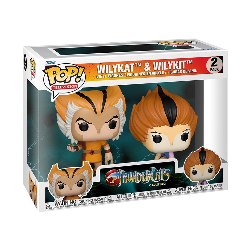 Wilykat and Wilykit Funko Pop! Television ThunderCats Classic 2 Pack - Approx. 4 1/2" ( Wilykat) and 4" (Wilykit) Collectible Vinyl Figures