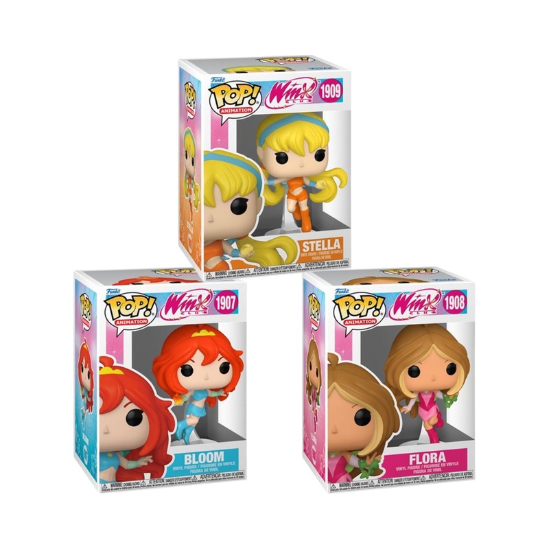 Winx Club Funko Pop! Animation - Set of 3 (Stella #1909, Flora #1908, and Bloom #1907) Collectible Vinyl Figures