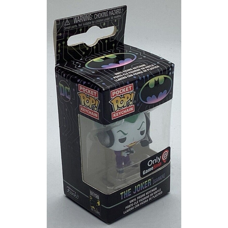DC Batman The Joker Gamer Man Pop! Vinyl Keychain Funko Gamestop