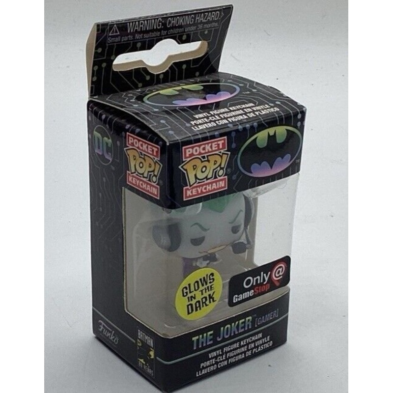 Funko Pop Keychain The Joker Gamer DC Comics GITD Pocket Pop