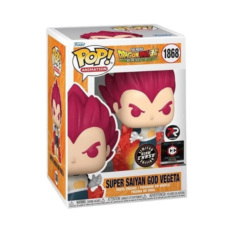Super Saiyan God Vegeta #1868 Funko Pop! Animation The Movie Dragon Ball Super: Broly - Pre-Release Chalice Collectibles Exclusive Glow Chase Limited Edition Collectible Vinyl Figure