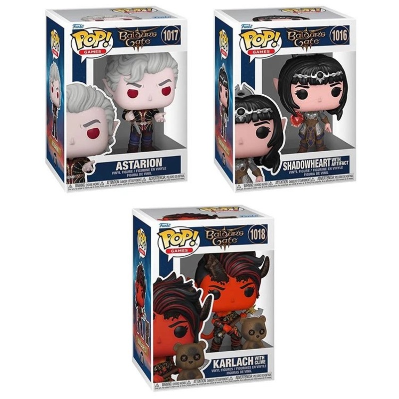 Baldur's Gate 3 Funko Pop! Games - Set of 3 (Shadowheart with Artifact #1016, Astarion #1017, and Karlach with Clive #1018 ) Collectible Vinyl Figures - Estimated Arrival: Aug 2025 (PRE-SALE)