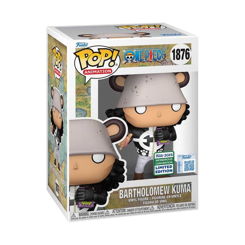 Bartholomew Kuma Funko Pop! Animation One Piece - WonderCon 2025 Exclusive SHARED Sticker -  Approx. 4.05" Collectible Vinyl Figure #1876 with Display Box Protector Case