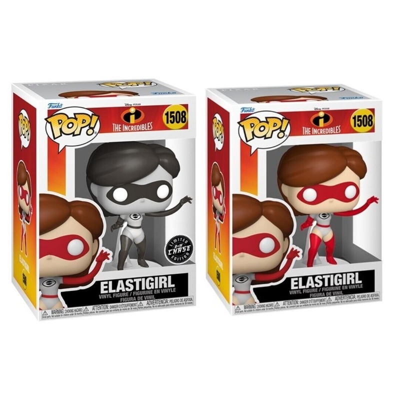 Elastigirl #1508 Funko Pop! The Incredibles 20th Anniversary - Set of 2 (B & W Chase and Common) Collectible Vinyl Figures