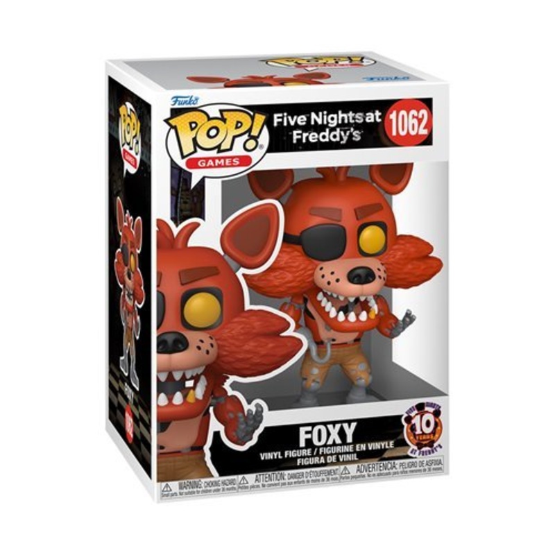 Foxy Funko Pop! Games Five Nights at Freddy's 10th Anniversary - Approx. 3 3/4" Collectible Vinyl Figure #1062 Bundled with Display Box Protector Case - Estimated Arrival: April 2025 (PRE-SALE)