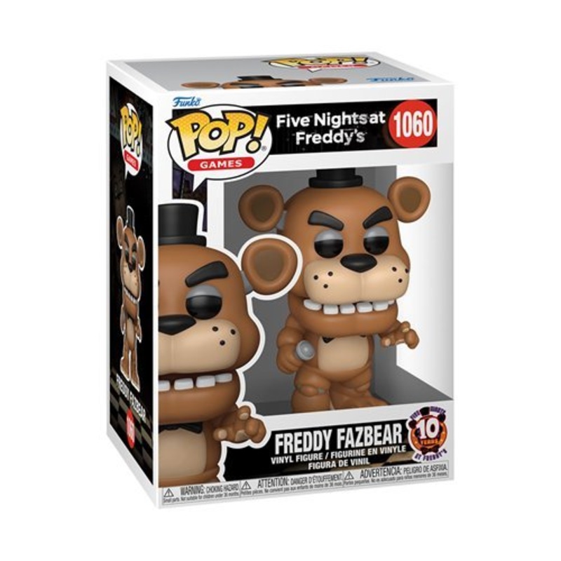 Freddy Fazbear Funko Pop! Games Five Nights at Freddy's 10th Anniversary - Approx. 3 3/4" Collectible Vinyl Figure #1060 Bundled with Display Box Protector Case - Estimated Arrival: April 2025 (PRE-SALE)