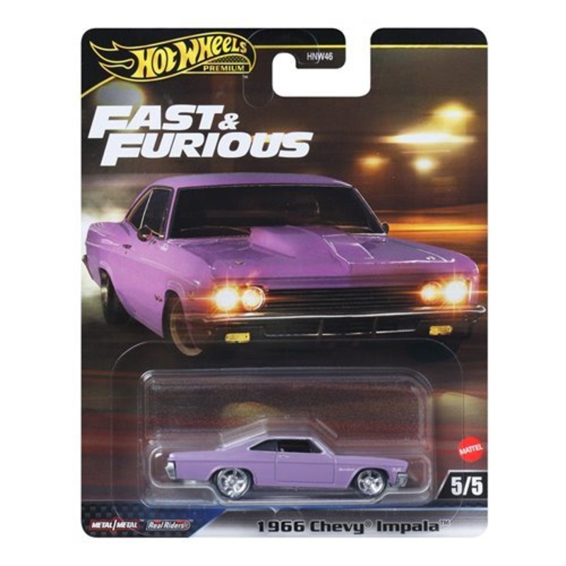 Hot Wheels Fast and Furious Premium 1966 Chevy Impala Sport Coupe 5/5 Collectible Toy Car Vehicle - Estimated Arrival: April 2025 (PRE-SALE)