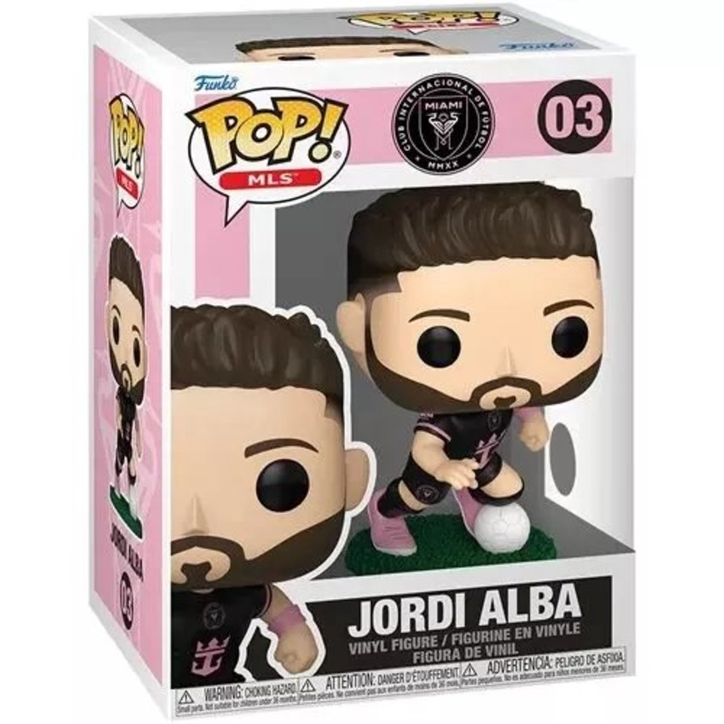 Jordi Alba (Away) Funko Pop! MLS Soccer Inter Miami - Approx. 3 3/4" Collectible Vinyl Figure #03 Bundled with Display Box Protector Case