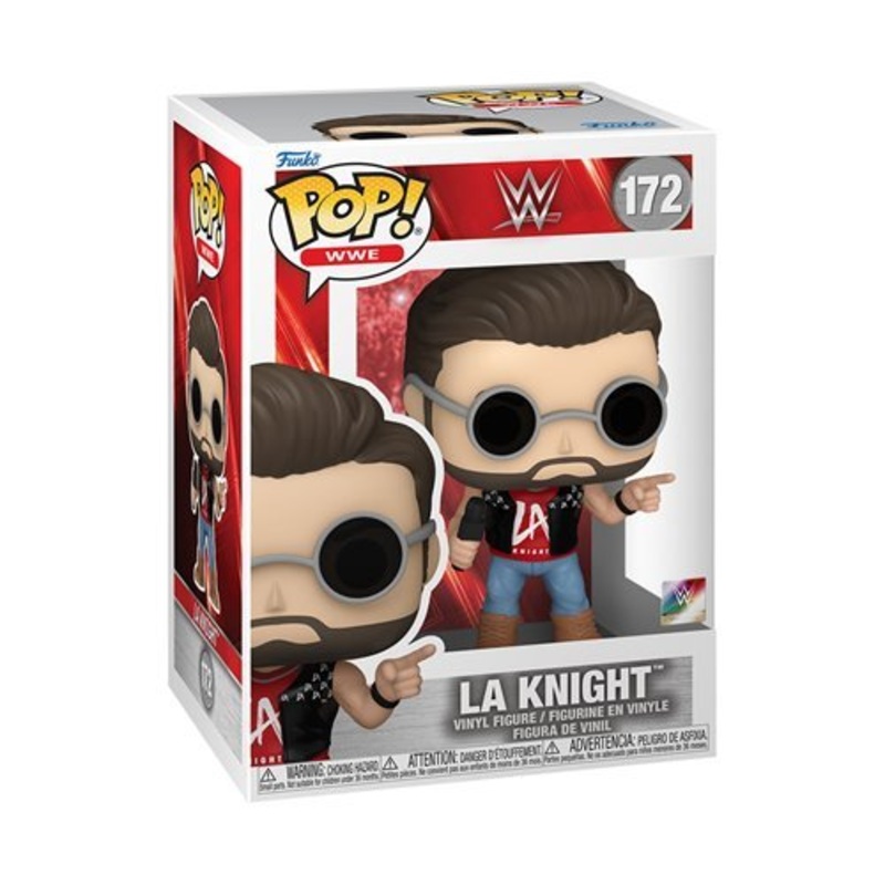 LA Knight Funko Pop! WWE - Approx. 4 1/4" Collectible Vinyl Figure #172 Bundled with Display Box Protector Case