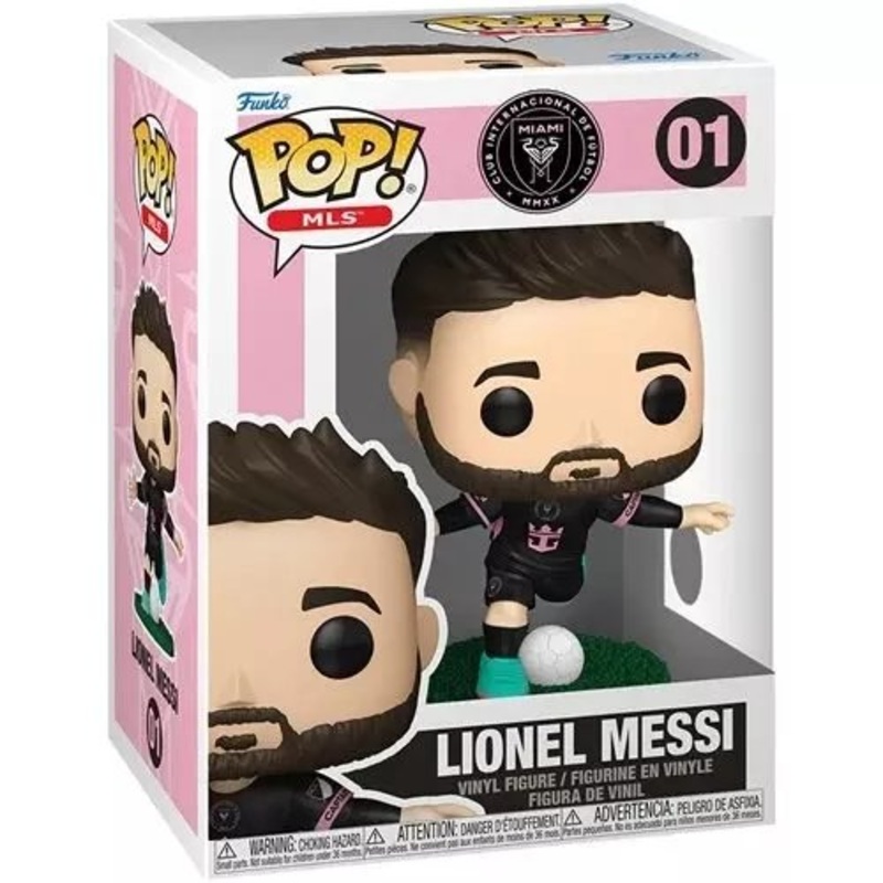 Lionel Messi (Away) Funko Pop! MLS Soccer Inter Miami - Approx. 3 3/4" Collectible Vinyl Figure #01 Bundled with Display Box Protector Case