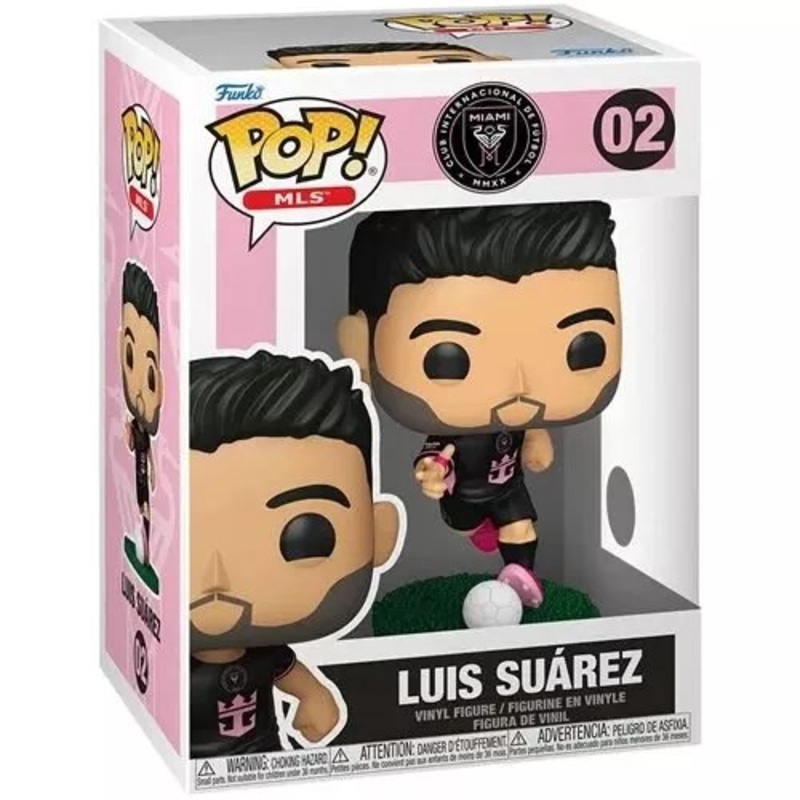 Luis Suarez (Away) Funko Pop! MLS Soccer Inter Miami - Approx. 3 3/4" Collectible Vinyl Figure #02 Bundled with Display Box Protector Case
