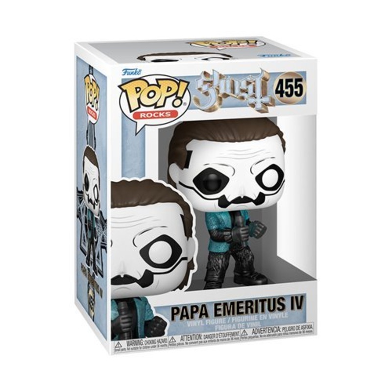 Papa Emeritus IV Glitter Funko Pop! Rocks Ghost - Approx. 3 3/4" Collectible Vinyl Figure #455 Bundled with Display Box Protector Case